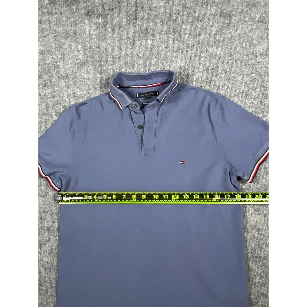 Tommy Hilfiger Polo Shirt Mens Small Blue Regular Fit Wicking Everyday Essential